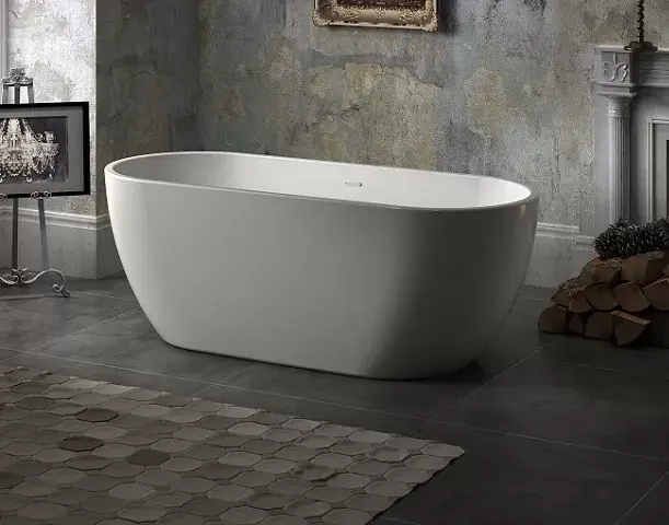 Cada de baie freestanding, ovala, cu preaplin, Florida Aura P160, WS218P-160 Premium