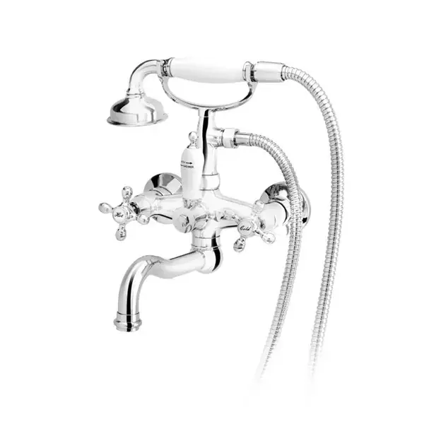 Baterie cada dus cu 2 manere, cu set de dus, crom, FDesign Lacrima FD1-LRA-11-11 Retur ușor