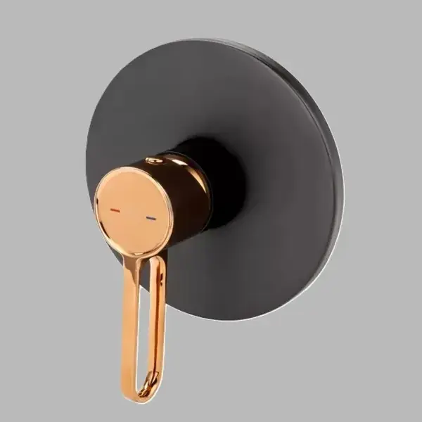 Disponibil imediat Baterie de dus monocomanda, cu montaj incastrat, negru - rose gold, FDesign Zaffiro FD1-ZFR-7PA-25