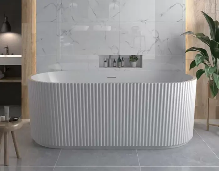 Disponibil imediat Cada de baie freestanding, cu masca riflata, Florida Beata 170, WS206L-170