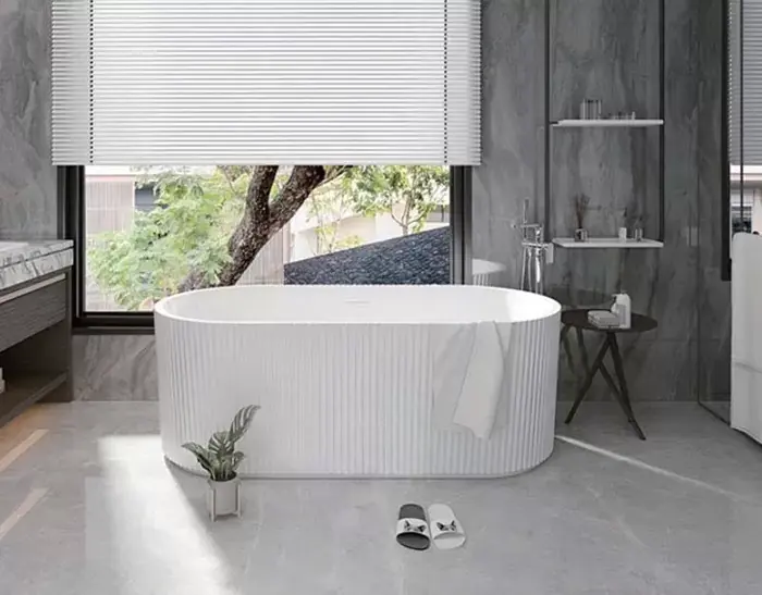 Cada de baie freestanding ovala, cu masca riflata, Florida Salome Riffle 170, WS203L-170 Cel mai bun preț