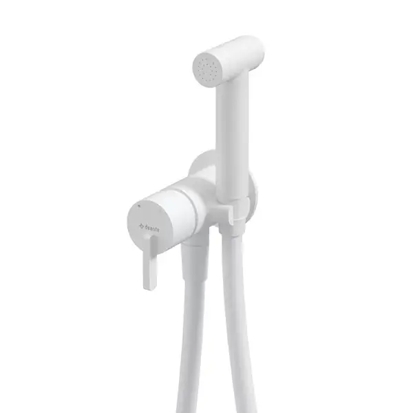 Livrare expres Set dus igienic cu baterie incastrata, furtun si suport, alb mat, Deante Silia BQS_A34M