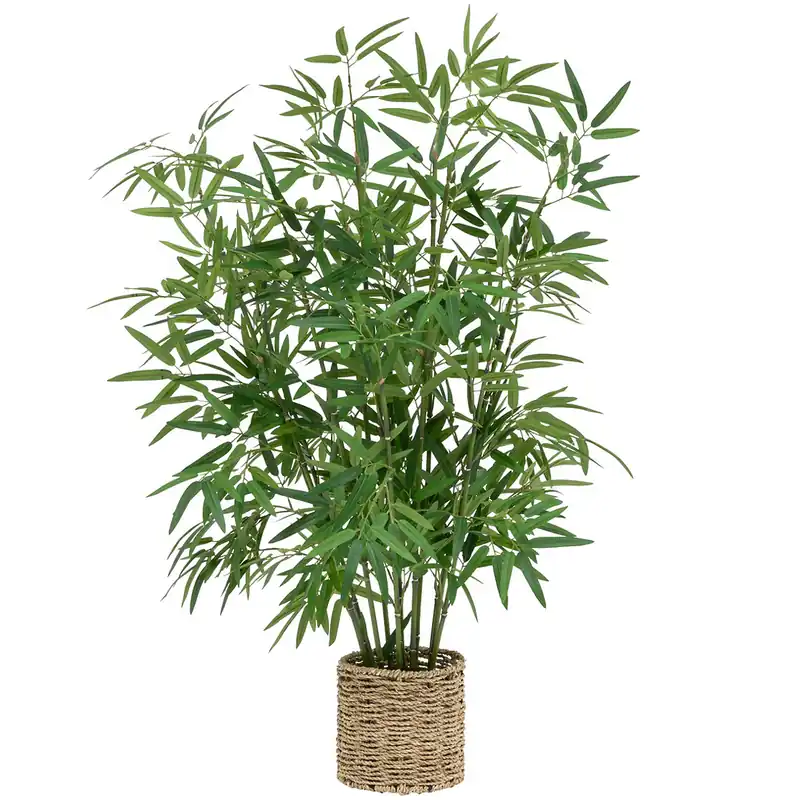 Doar azi Bambus artificial Atmosphera cu ghiveci din material natural, 100 cm, verde