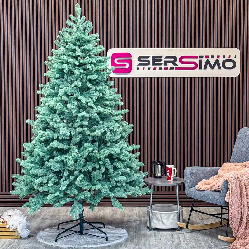 Brad artificial Christmas Deluxe by Sersimo, Kovalivska argintiu, 3D, 230 cm Reducere specială