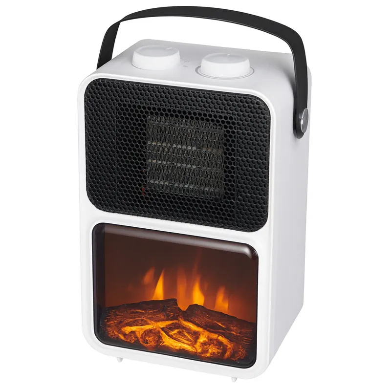 Reduceri Semineu electric cu efect de flacara, 600-1200 W, 14x21x36 cm, alb