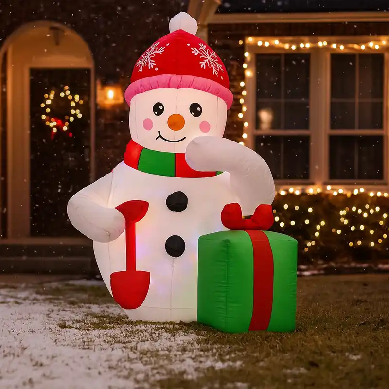 Om de zapada gonflabil pentru exterior, cu iluminare LED, 180 cm, compresor integrat, alb Ofertă specială