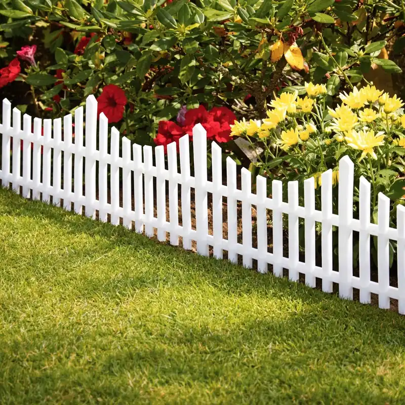 Set 4 panouri de gard decorativ gradina, flexibil, PVC, set 4 x 60×33 cm, alb Mai ieftin