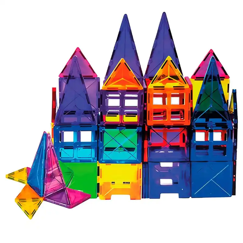 Set de constructie din piese magnetice educative pentru copii 60 de piese, multicolor Lichidare de stoc