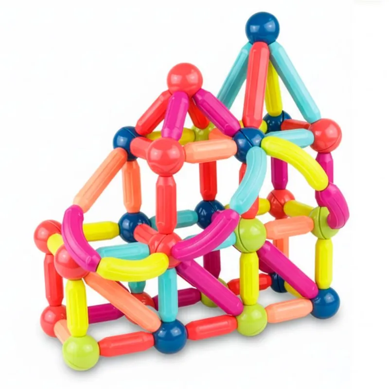 Set de constructie din piese magnetice educative pentru copii 128 de piese, multicolor Cumpără acum