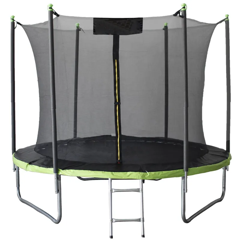 Reducere extra Trambulina gradina 252 cm cu scara si plasa interioara, maxim 100 kg, verde