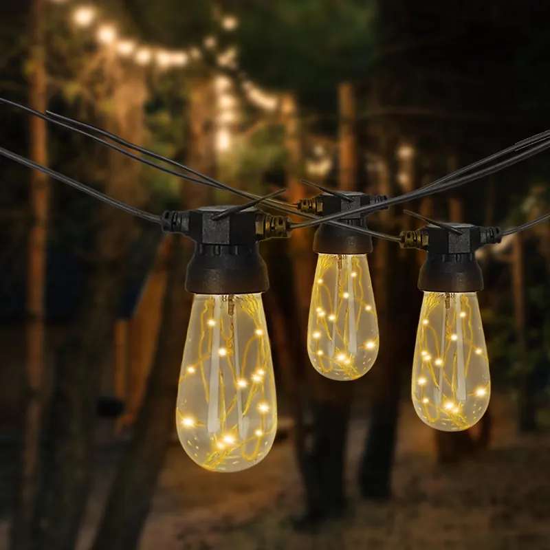 Ghirlanda luminoasa decorativa pentru exterior, alimentare la priza, 20 metri, 20 becuri LED cu iluminare calda 3000K, IP44 Reducere specială