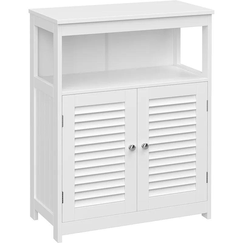Cumpără online VASAGLE Dulap de depozitare de podea pentru baie, cu usi duble, 30x60x80cm, alb