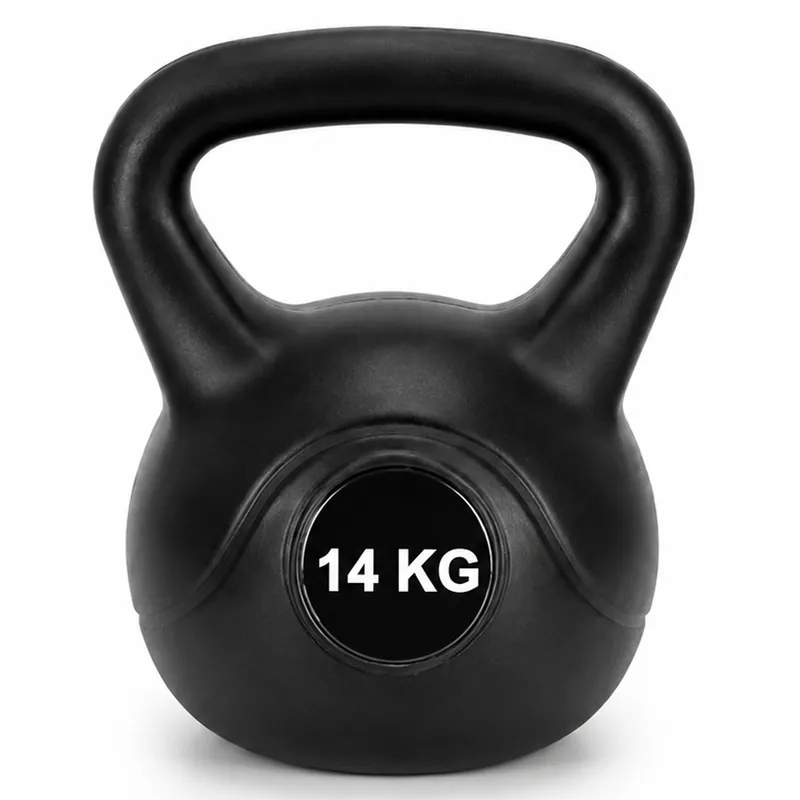 Expediere rapidă Kettlebell 14 kg, bitum cu invelis rezistent ABS, 26x22x28 cm, negru