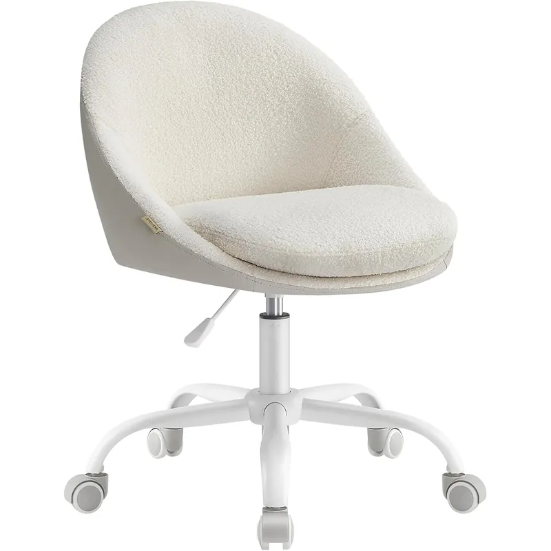 Premium SONGMICS Scaun de birou ergonomic, inaltime reglabila, 60x60x(80-90) cm, bej