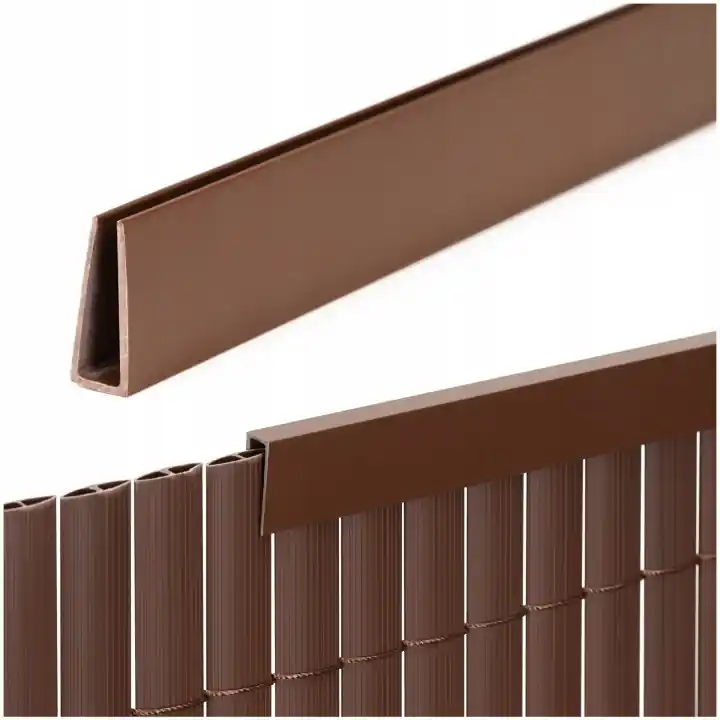 Profil mascare PVC pentru panou de gard, 100 cm, protectie margine, maro Noutate