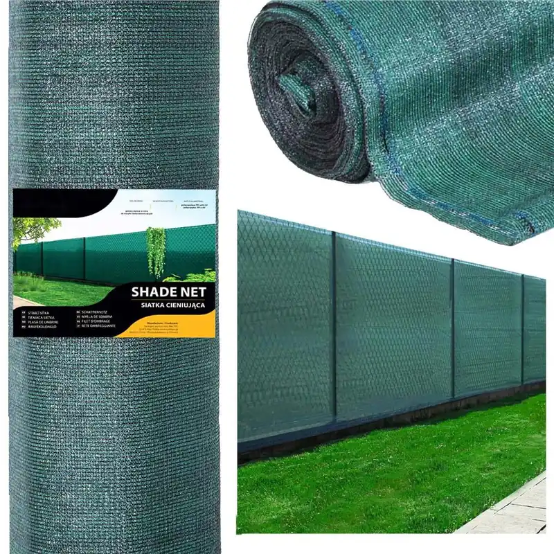 Plasa umbrire si intimitate pentru gard, 1.5m latime, 10m lungime, 65g densitate, verde Preț redus