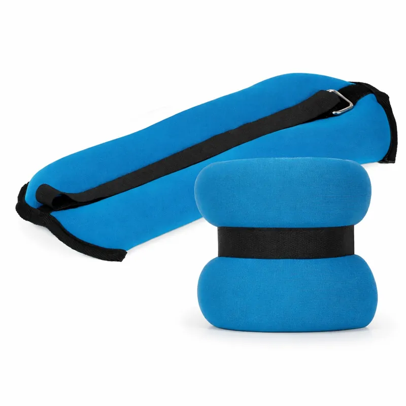 Greutati pentru incheietura mainii si glezna 2×2 kg, neopren si nisip fier, 34×14 cm, albastru Plată sigură