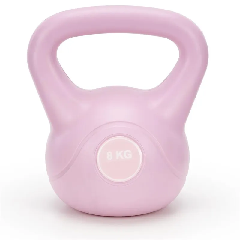 Kettlebell 8 kg, bitum cu invelis rezistent ABS, 23×24 cm, roz Ofertă