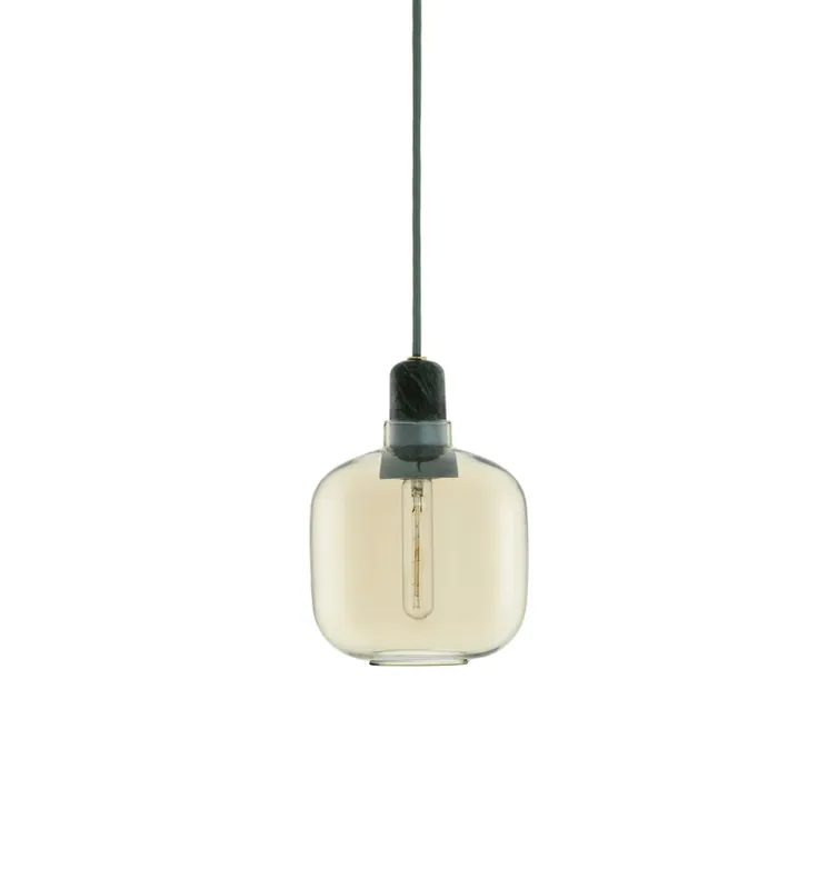 Premium Amp Lustră Pendul Small Gold/Green - Normann Copenhagen