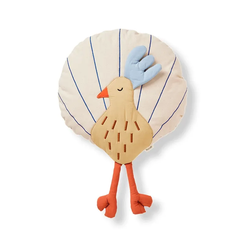 Plată sigură Peacock Pernă Argintiu Fern/Undyed - Ferm Living