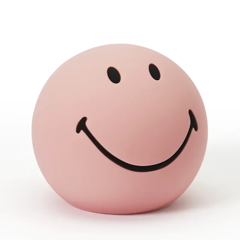 Reduceri Lampa de masă cu LED Smiley cu baterie, roz, silicon - Mr Maria