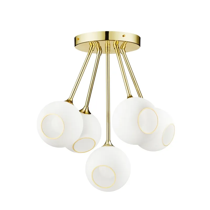 Plafonieră Ballroom Molecule albă, cu 5 becuri - DESIGN BY US Calitate înaltă