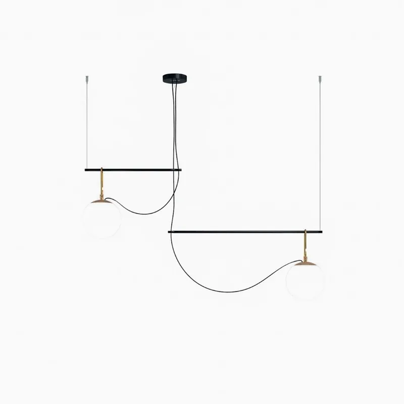 Nh S3 2 Bracci Lustră Pendul Black/Brass - Artemide Doar azi