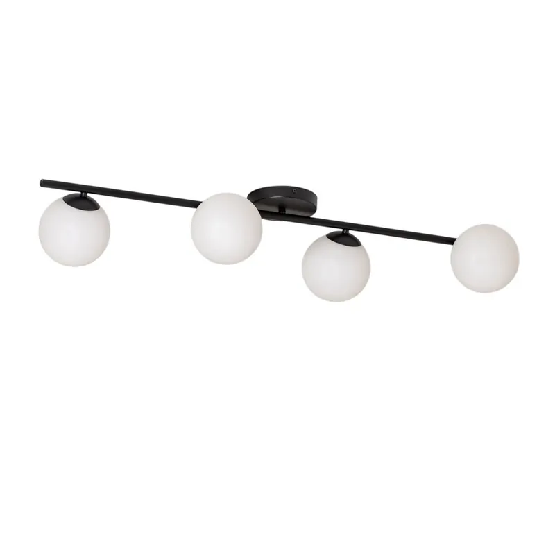 Comandă acum Glassy 4 Plafonieră Linear Negru/Opal - Euluna