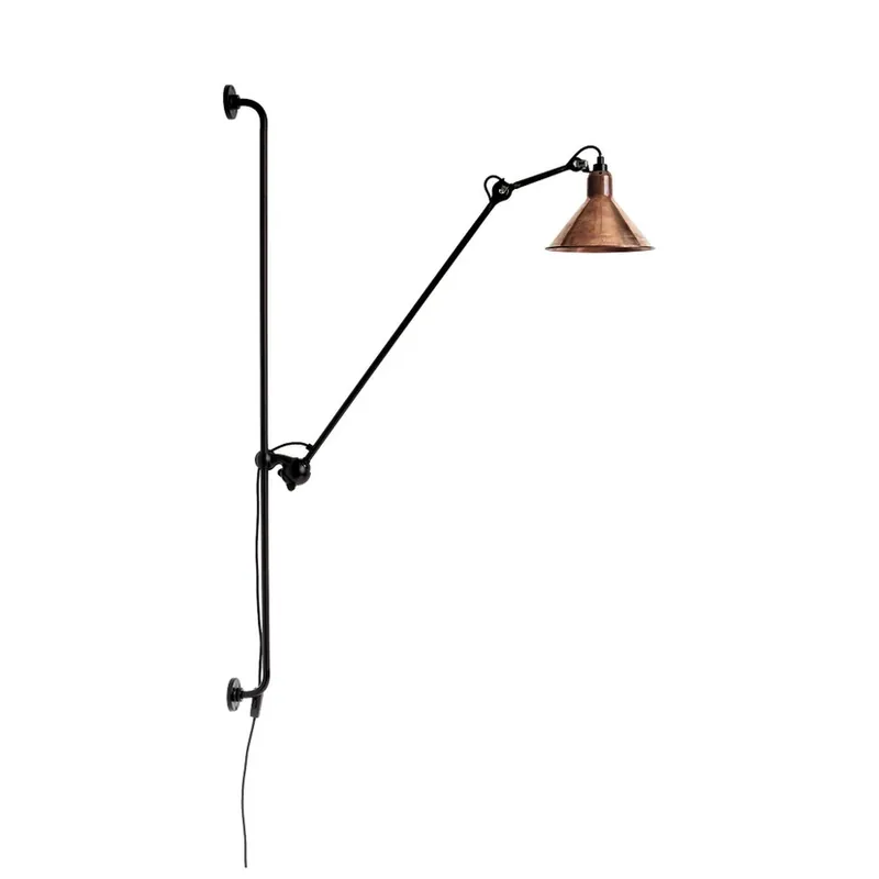 214 Aplică de perete Round negru/cupru brut/alb - Lampe Gras Ofertă specială