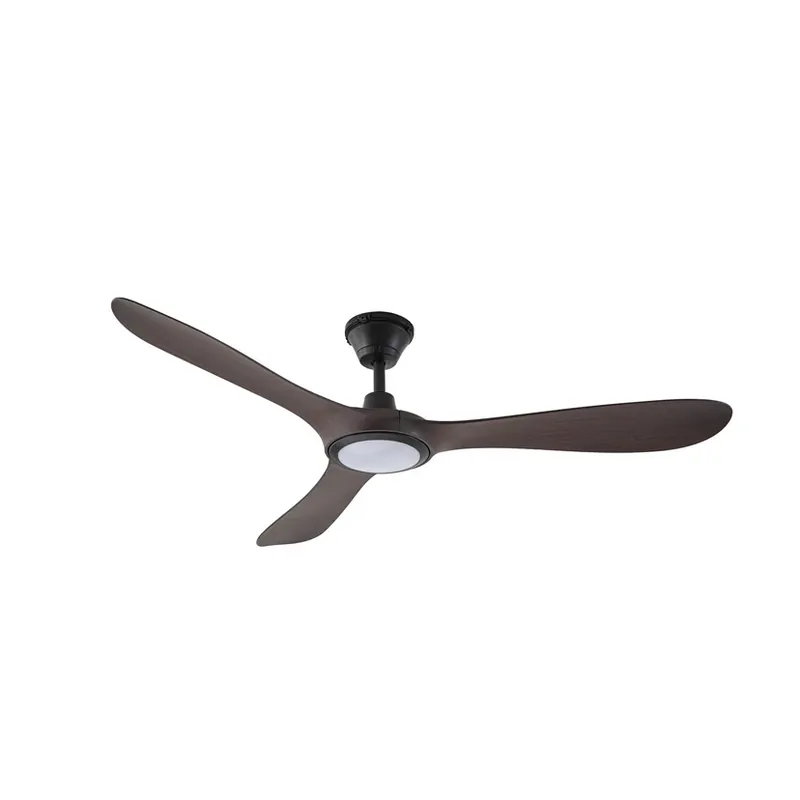 Ventilator de tavan pentru exterior cu LED Winrod, lemn închis la culoare, IP66 Cumpără online