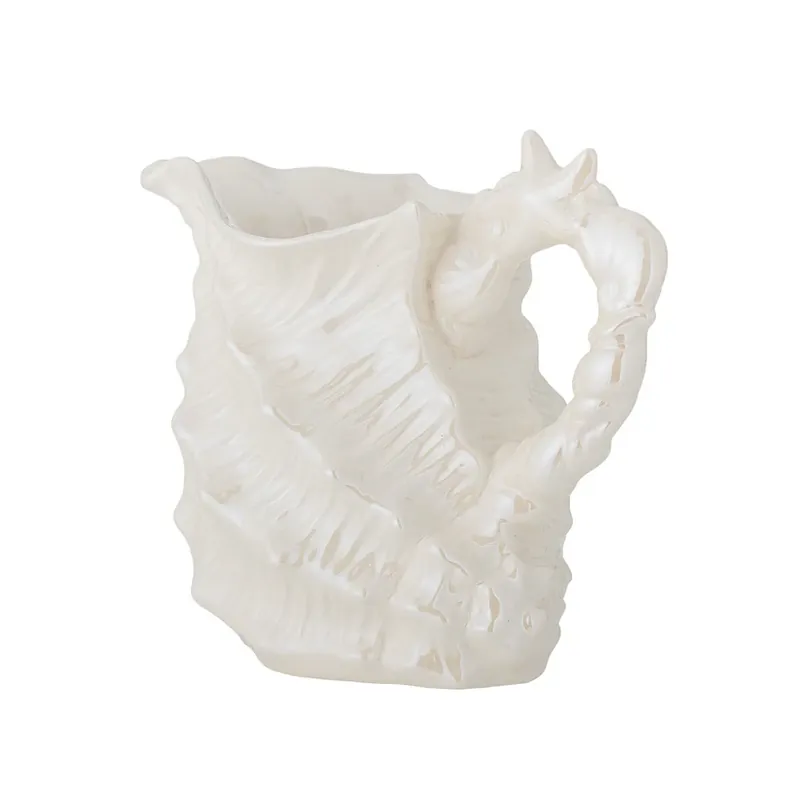 Premium Shellie Krug, alb, înălțime 18 cm, ceramică - Bloomingville