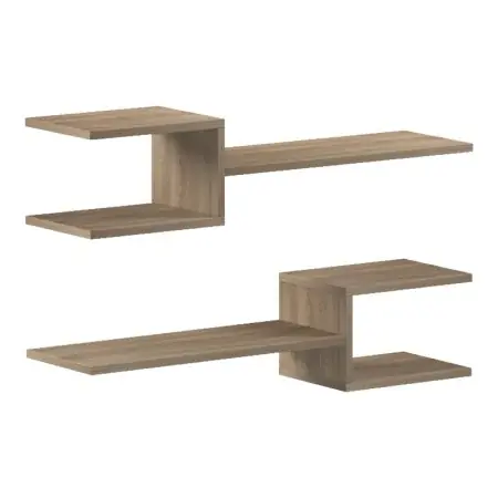 Retur gratuit Set 2 bucati Raft de perete, Sumpa, Stejar, 20x65x18 cm