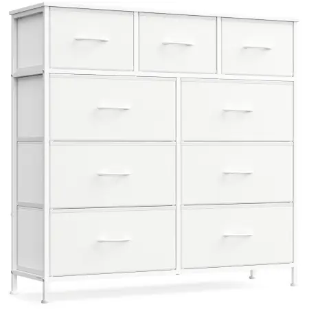Comoda cu sertare, Bellah, Songmics, Alb, 98.8x30x95.2 cm Disponibil imediat