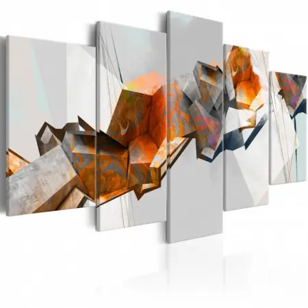 Retur ușor Tablou - Fiery Blocks 100x50 cm
