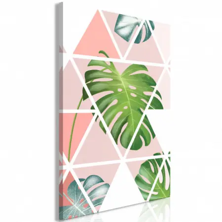 Tablou - Geometric Monstera (1 Part) Vertical 60x90 cm Promoție