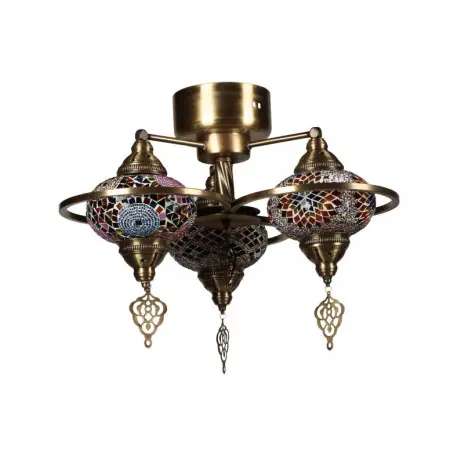 Popular Lustra Yeni Macellan Mozaik Camlı 3 Lü - 7788-3 Multicolor