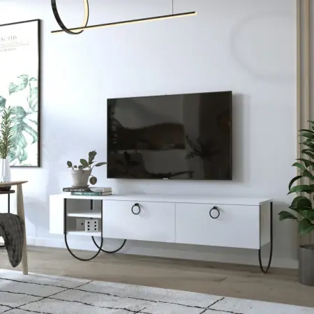 Comodă TV Norfolk, Alb Premium