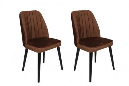 Set de 2 scaune Alfa-436, Maro- Negru Ofertă exclusivă