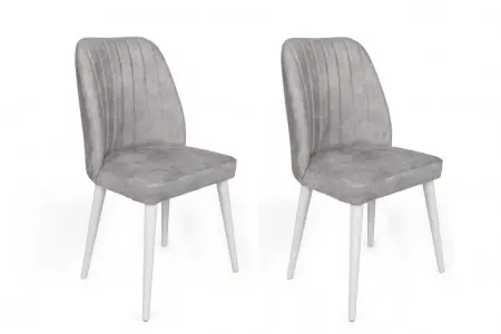 Set de 2 scaune Alfa-498, Gri- Alb Preferatul clienților