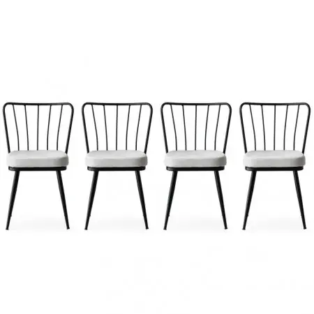 Set de 4 scaune Yıldız, Negru Popular