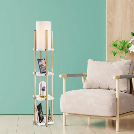 Ofertă exclusivă Lampadar 7119 - White, Gold Alb/Auriu