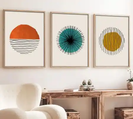 Preț mic Tablou, 3 bucati Huhu12 Multicolor 50x70 cm