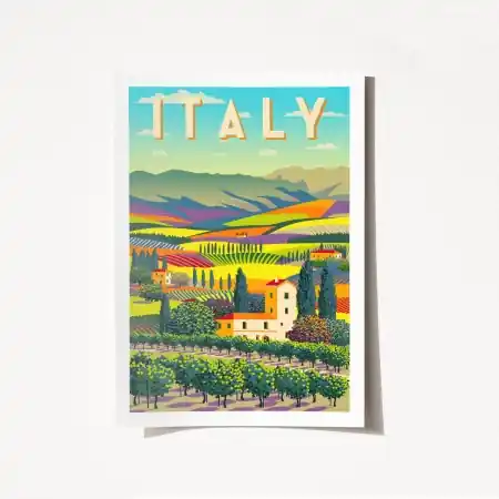 Poster A4 Italy Multicolor 21x29.7 cm Livrare rapidă