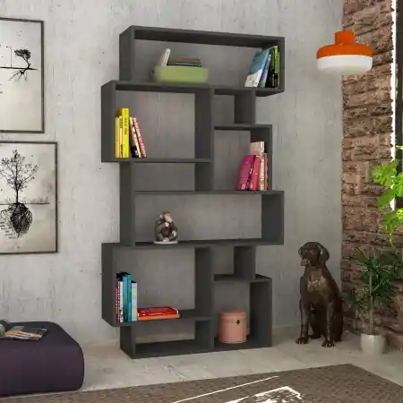 Preț mic Bibliotecă Karmato Antracit 96x168.5x25.5 cm