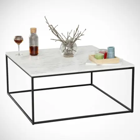 Măsuţă de cafea Poly Alb 75x43x75 cm Ofertă de sezon