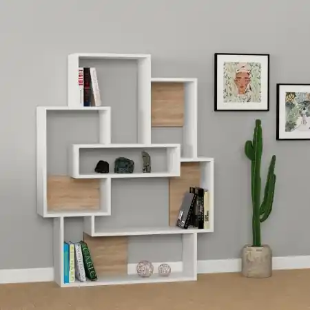Bibliotecă Barce Alb 101x132x22 cm Lichidare de stoc