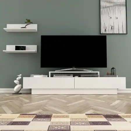 Reducere Consola TV Lucca Alb 180x40x31 cm