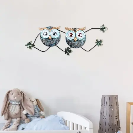 Tablou metalic Owl Multicolor 77x28 cm Preferatul clienților