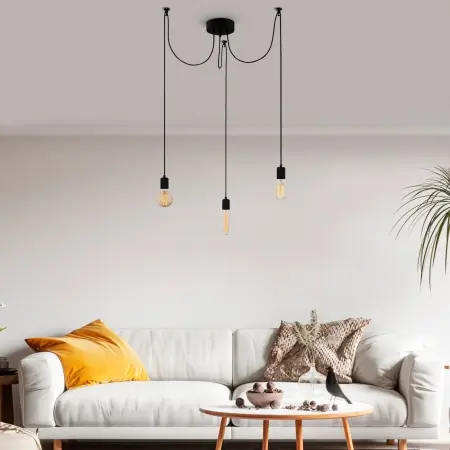 Lustra Kabluni Negru 96x6x102 cm Expediere rapidă
