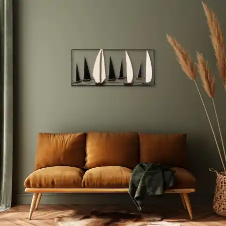 Reducere Tablou metalic Yelkenli Multicolor 40x91x5 cm